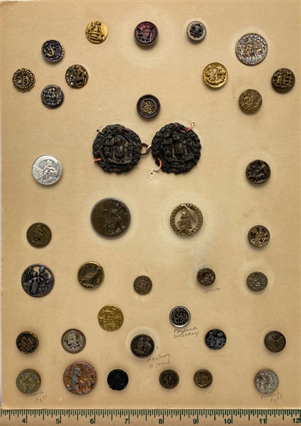 Metal Picture Buttons Plus a Clasp