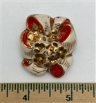 Ceramic Flowers & Ribbon Button