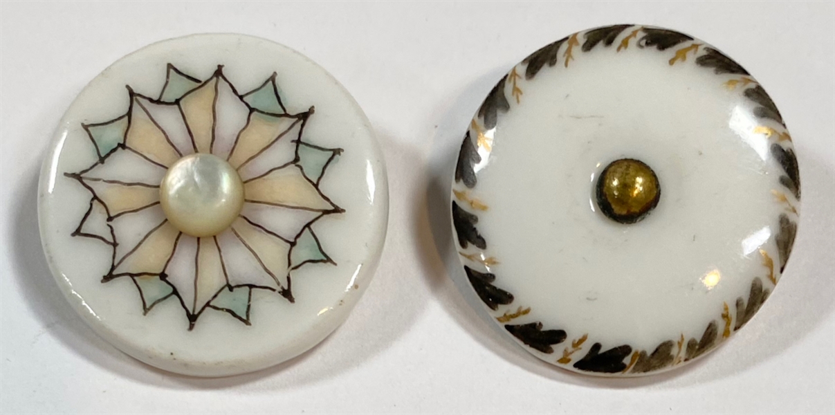 2 Medium Porcelain Buttons
