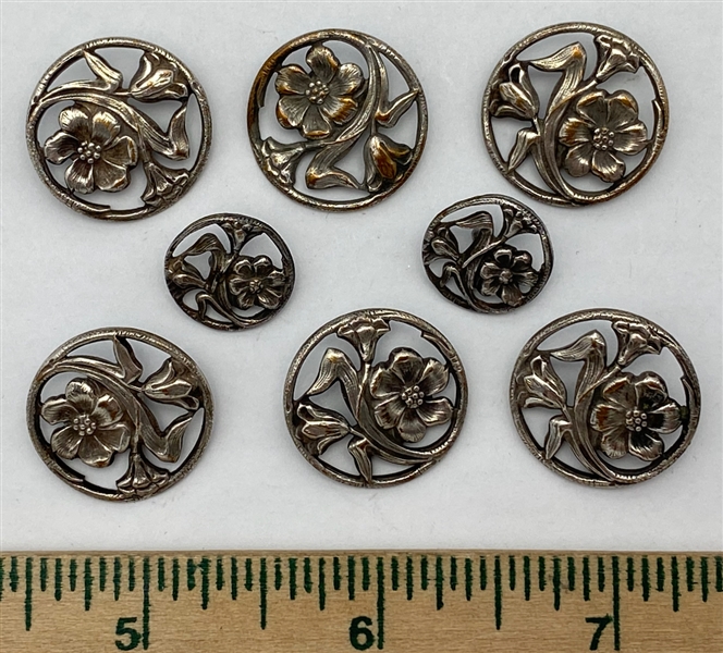 Silver Flower Buttons