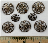 Silver Flower Buttons