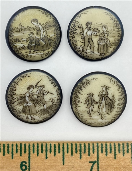 4 Porcelain Buttons