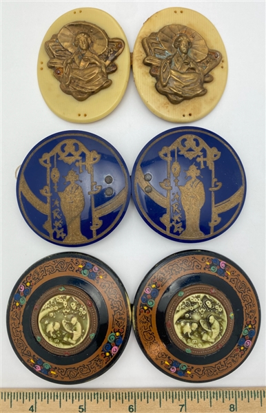 Three Celluloid Buckles