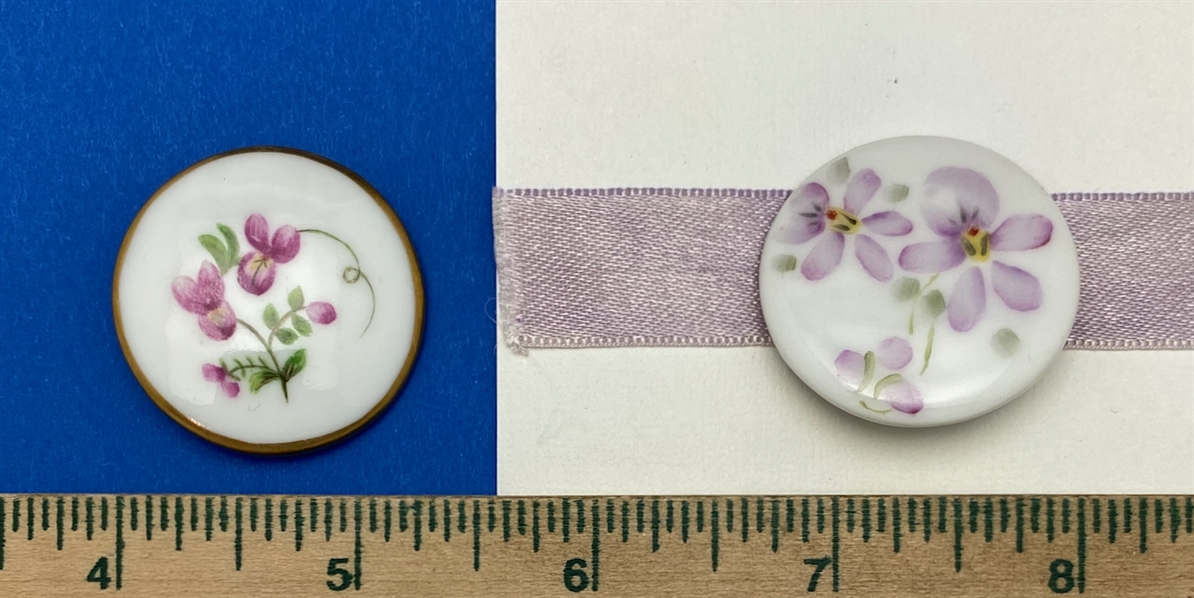 2 Large Porcelain Buttons