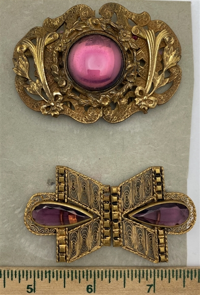 Purple Glass in Brass
